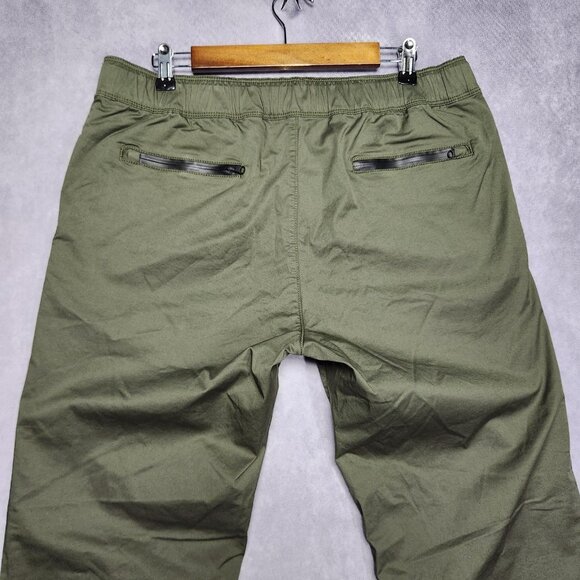 Tommy Hilfiger Pants Mens 36x32 Green Wide Fit Chino Stretch Belted Casual - Picture 4 of 16